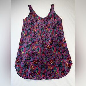 Vintage 90’s Erika Taylor Satin Paisley Nightgown Dress Size Medium